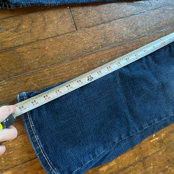 Shyanne Women's Blue Relaxed Jeans with Tan Embroidery - Picture 6 of 8